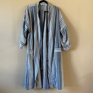 Vintage Pierre Cardin Unisex Robe One Size Kimono Robe Stripes 100% Cotton